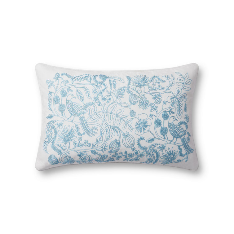 Rifle Paper Co. X Loloi Aviary Blue Pillow Wayfair